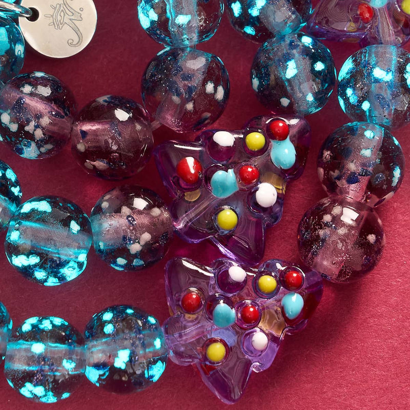 Purple Evergreen | Silver | Firefly Glass Bracelet