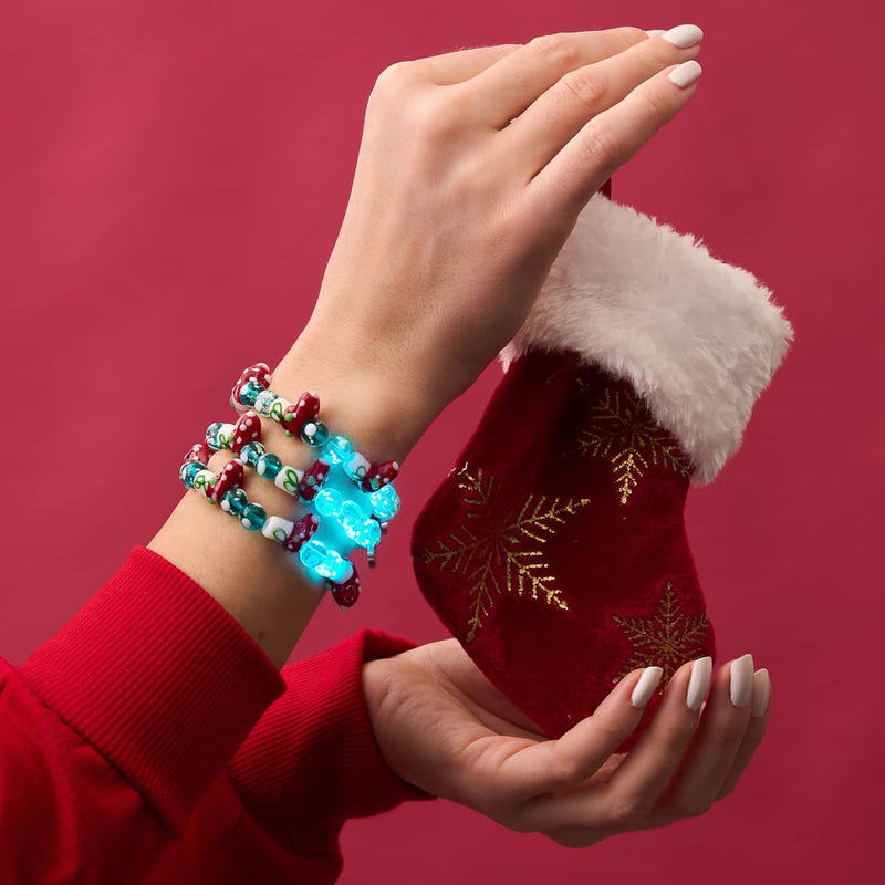 Teal Stockings | Silver | Firefly Glass Polka Dot Bracelet