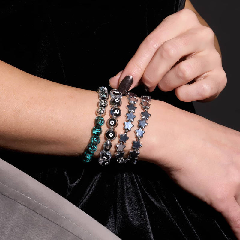 Black | .925 Sterling Silver | Crystal Evil Eye Bracelet