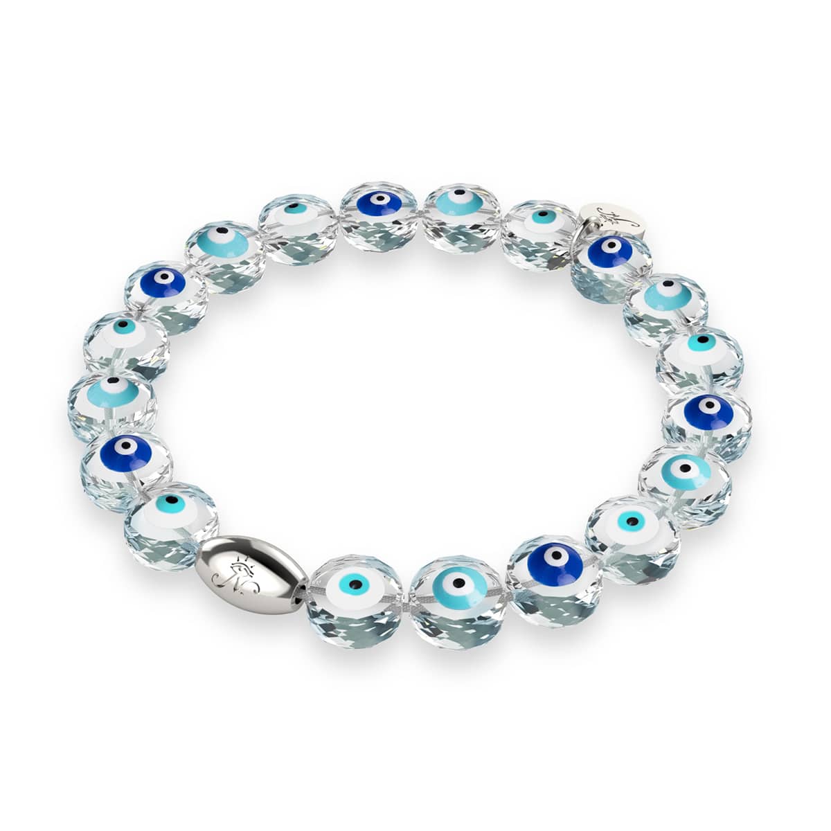 Eye in the Sky Sterling Silver Crystal Evil Eye Bracelet