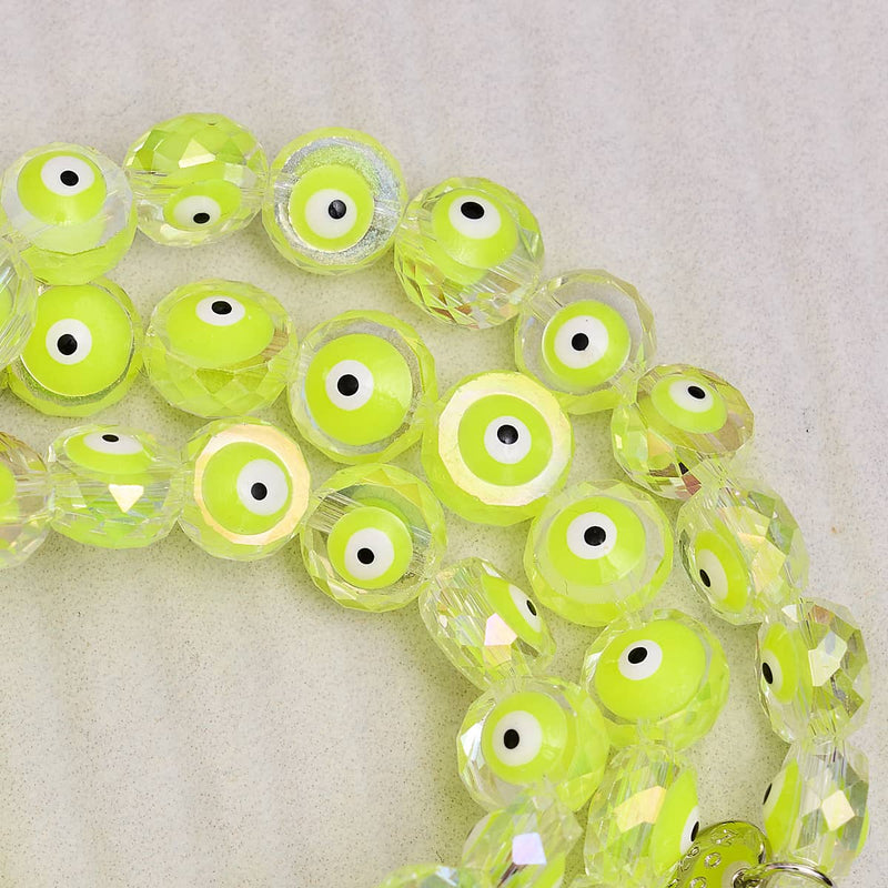 Green | .925 Sterling Silver | Crystal Evil Eye Bracelet