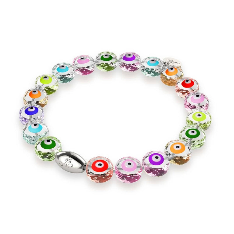 Mystic Spectrum | .925 Sterling Silver | Crystal Evil Eye Bracelet