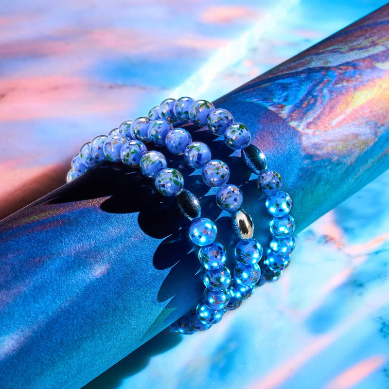 Azure Forest | .925 Sterling Silver | Firefly Glass Bracelet