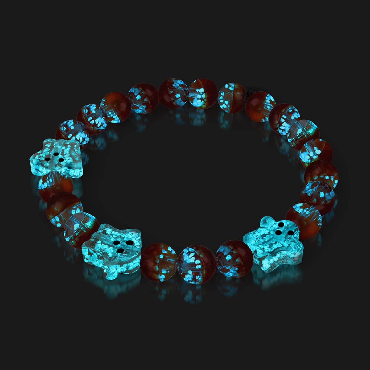 Berry Boo | Silver | Firefly Glass Ghost Bracelet