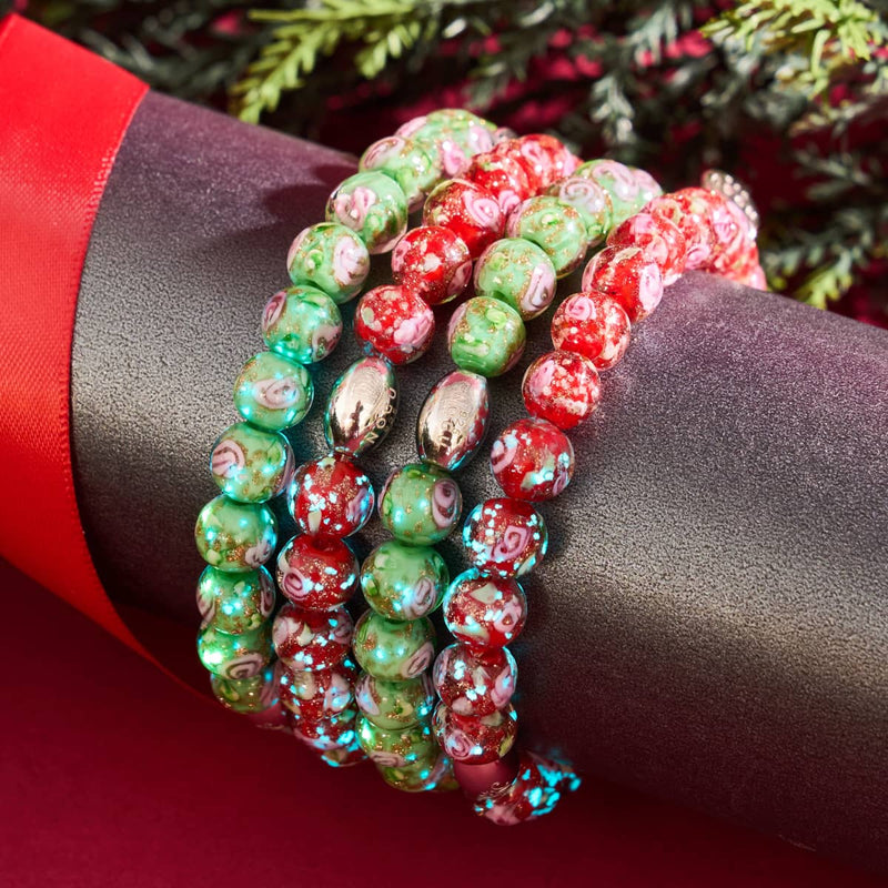 Blue Carmine | .925 Sterling Silver | Firefly Glass Garden Bracelet