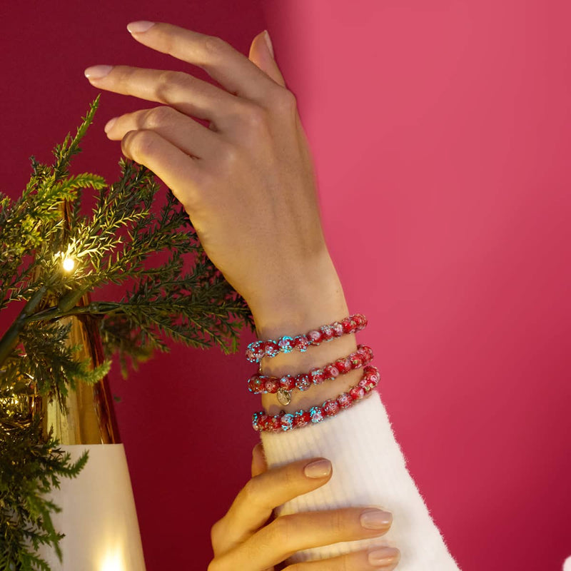 Blue Carmine | .925 Sterling Silver | Firefly Glass Garden Bracelet