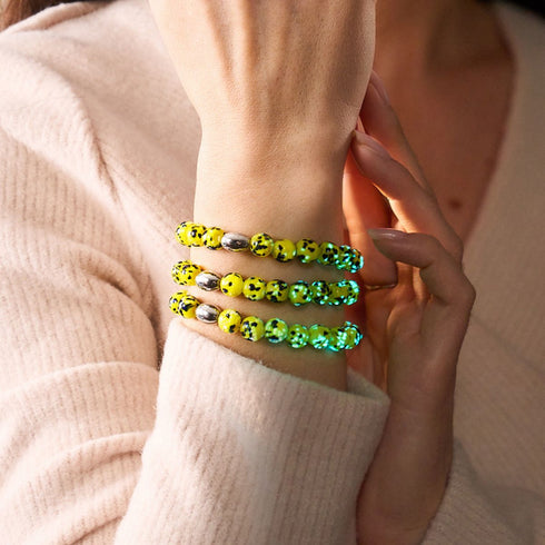 Blue Limoncello | .925 Sterling Silver | Firefly Glass Bracelet