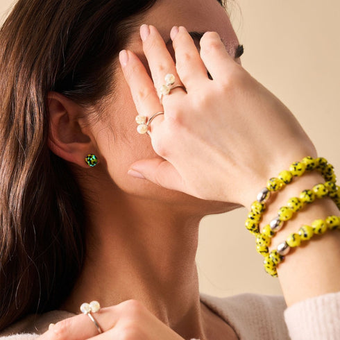 Blue Limoncello | .925 Sterling Silver | Firefly Glass Bracelet