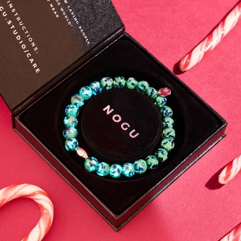 Blue Mint | .925 Sterling Silver | Firefly Glass Bracelet