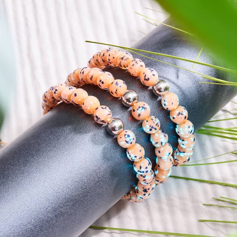 Blueberry Cobbler | Silver | Firefly Glass Macrame Bracelet