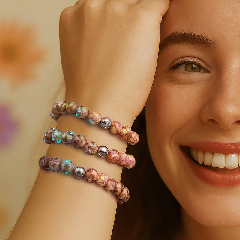 Blush Current | Pink Caramel | Firefly Glass Swirl Bracelet