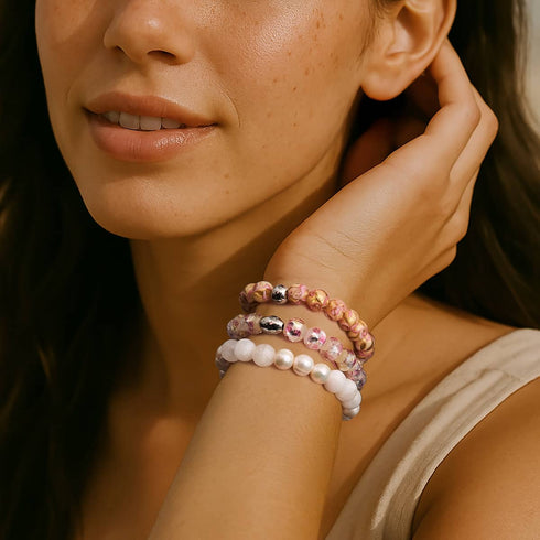 Blush Current | Pink Caramel | Firefly Glass Swirl Bracelet
