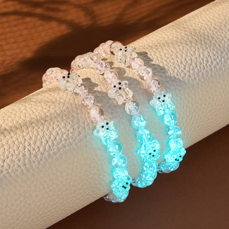 Blushing Spirit | Silver | Firefly Glass Ghost Bracelet