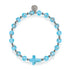 Cerulean | Silver | Firefly Glass Cross Bracelet