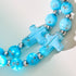 Cerulean | Silver | Firefly Glass Cross Bracelet