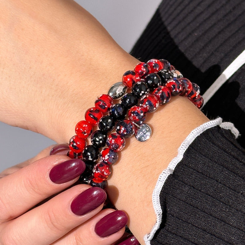 Fire and Ice | .925 Sterling Silver | Firefly Glass Bracelet