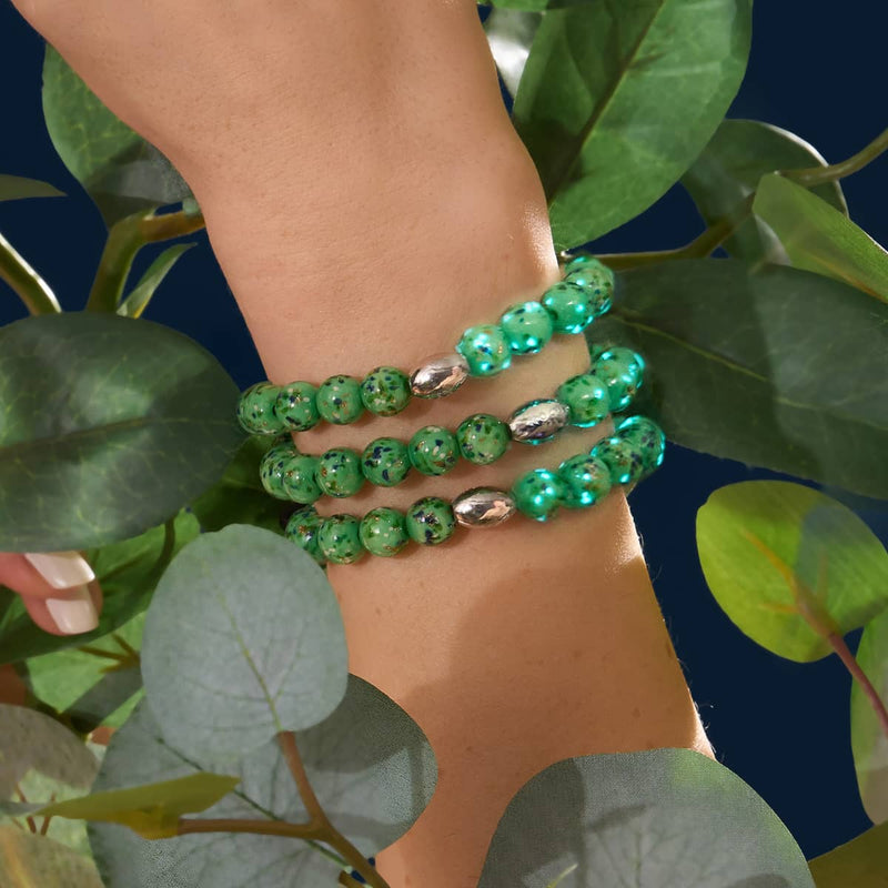 Gleaming Grove | .925 Sterling Silver | Firefly Glass Bracelet