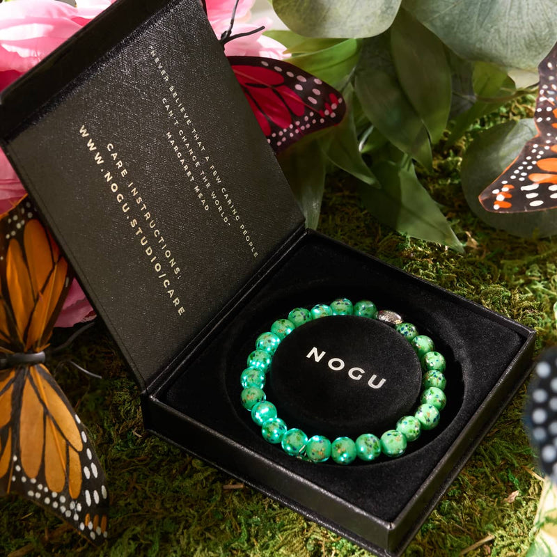 Gleaming Grove | .925 Sterling Silver | Firefly Glass Bracelet