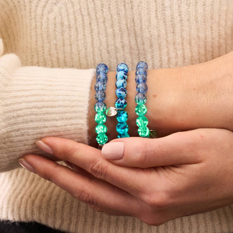 Indigo | .925 Sterling Silver | Firefly Glass Bracelet