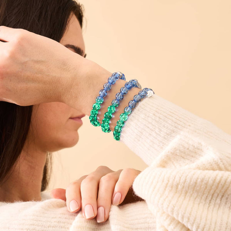 Indigo | .925 Sterling Silver | Firefly Glass Bracelet