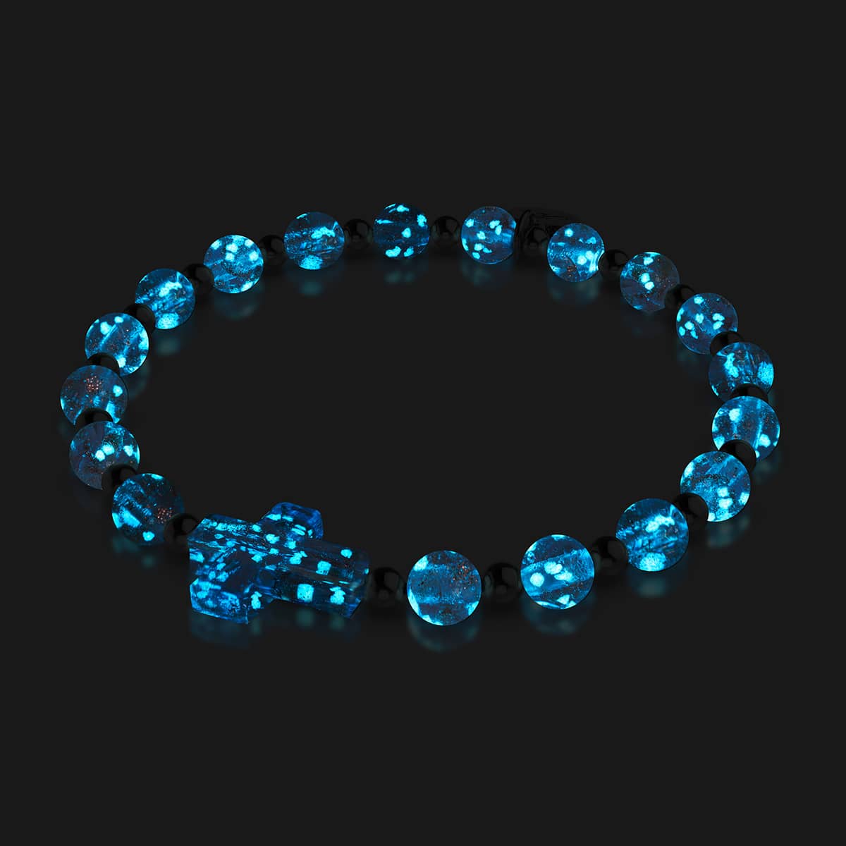 Lilac | Silver | Firefly Glass Cross Bracelet