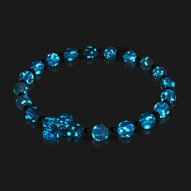 Lilac | Silver | Firefly Glass Cross Bracelet