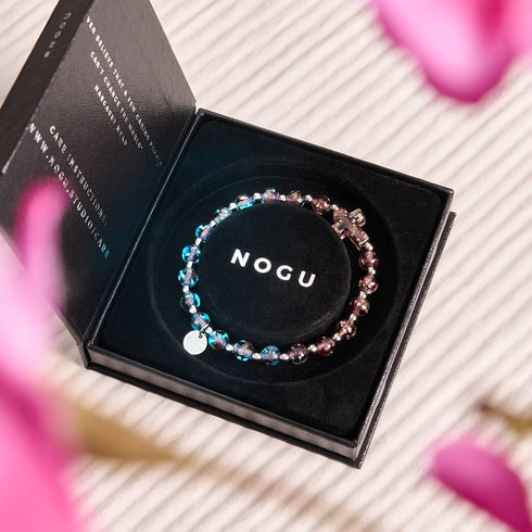 Merlot | Silver | Firefly Glass Cross Bracelet