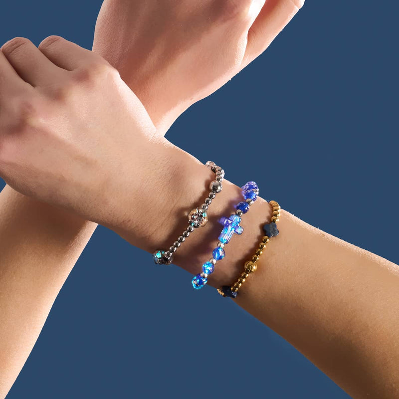 Obsidian | Silver | Firefly Glass Clover Essence Bracelet