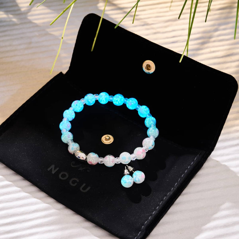 Orchid Blooms | .925 Sterling Silver | Firefly Glass Blossom Bracelet