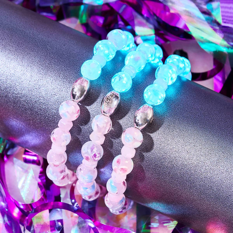 Pink Orchid | .925 Sterling Silver | Firefly Glass Blossom Bracelet