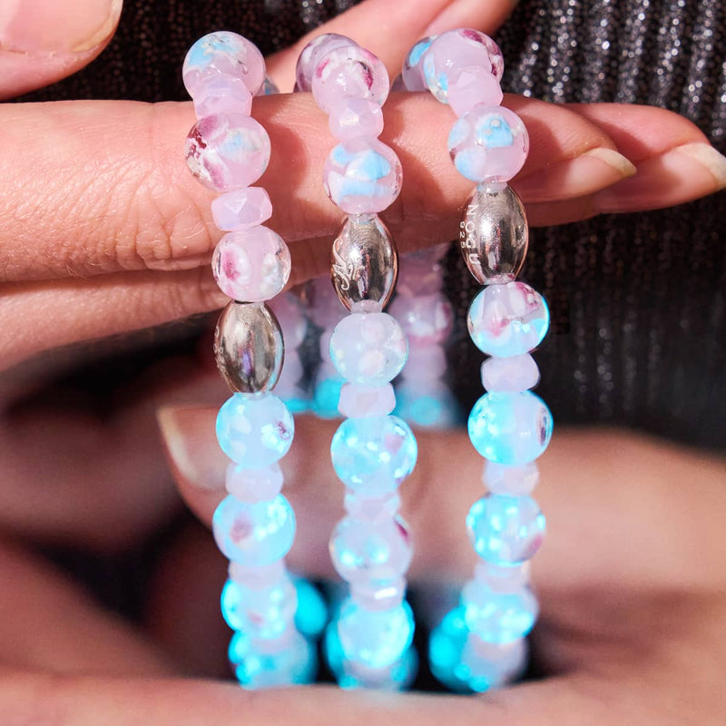 Pink Orchid | .925 Sterling Silver | Firefly Glass Blossom Bracelet