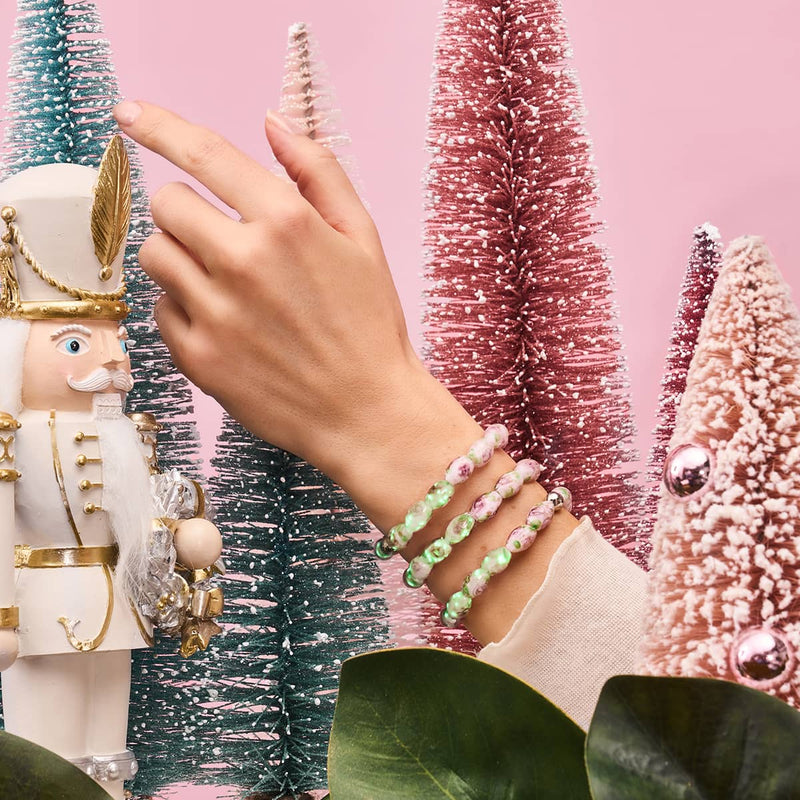 Pink Roses | .925 Sterling Silver | Firefly Glass Garden Bracelet