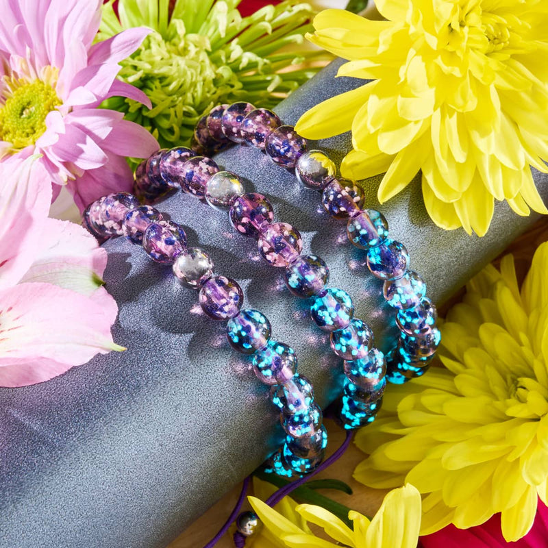 Purple Elixir | Silver | Firefly Glass Macrame Bracelet
