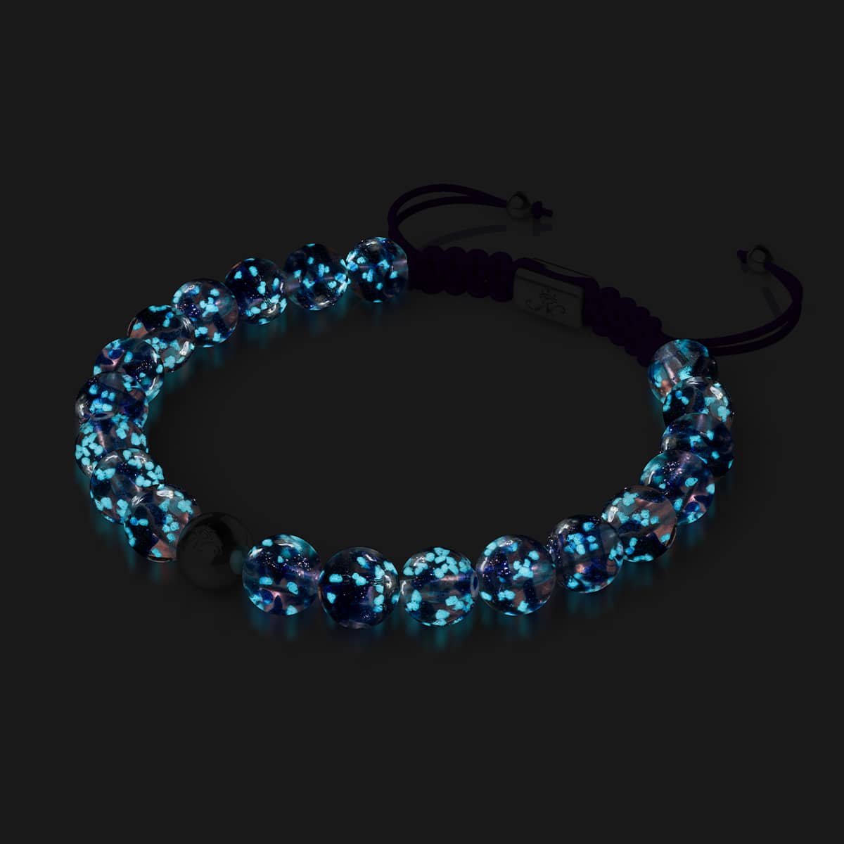 Purple Elixir | Silver | Firefly Glass Macrame Bracelet