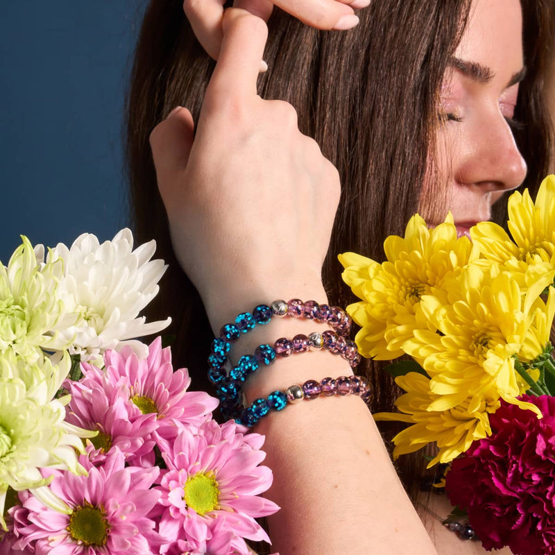 Purple Elixir | Silver | Firefly Glass Macrame Bracelet