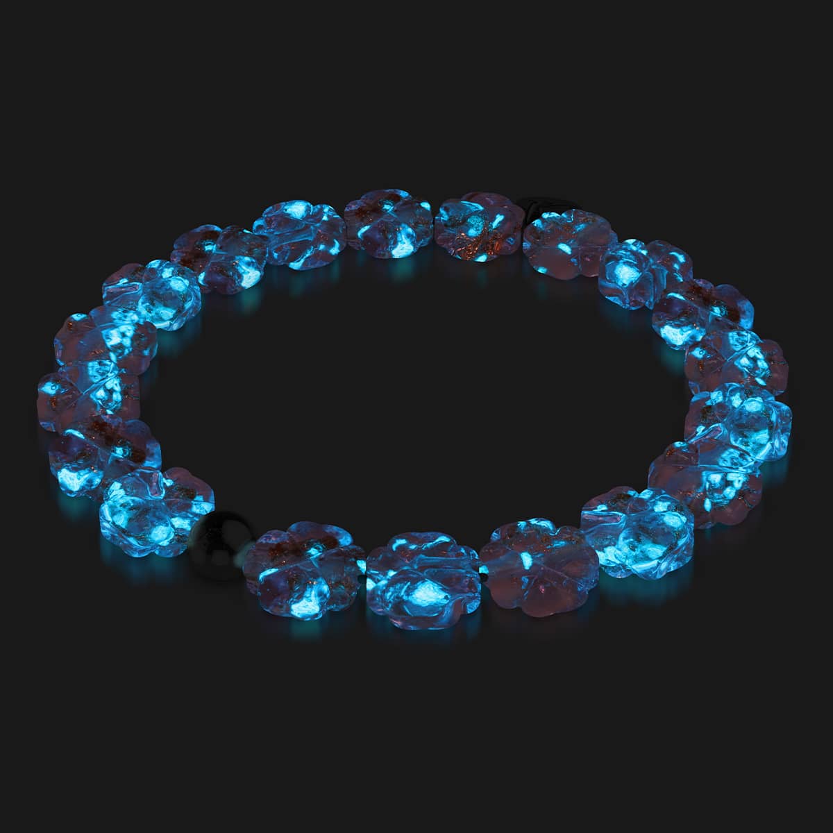 Rosewater | Silver | Firefly Glass Clover Bracelet