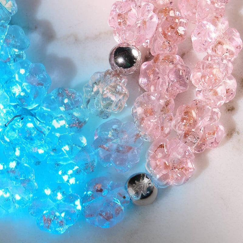 Rosewater | Silver | Firefly Glass Clover Bracelet