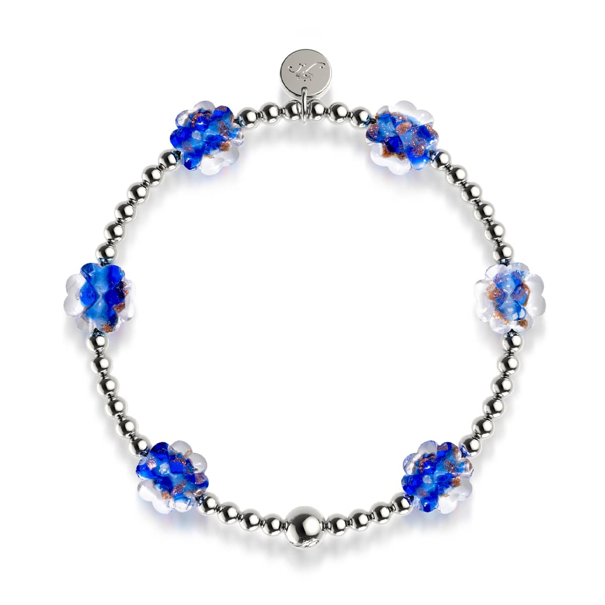 Sapphire | Silver | Firefly Glass Clover Essence Bracelet