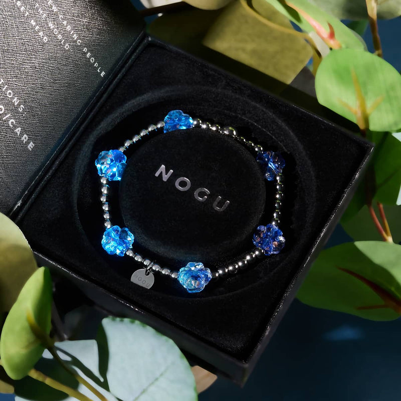 Sapphire | Silver | Firefly Glass Clover Essence Bracelet