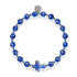 Sapphire | Silver | Firefly Glass Cross Bracelet