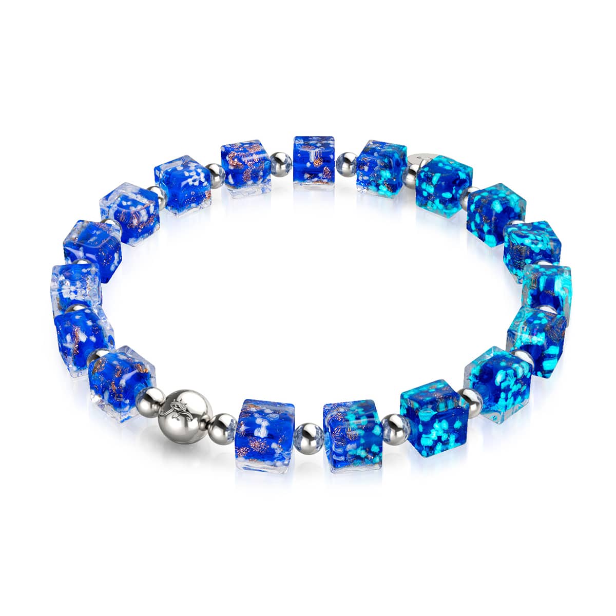 Sapphire Silver Firefly Glass Pebble Bracelet – NOGU United States