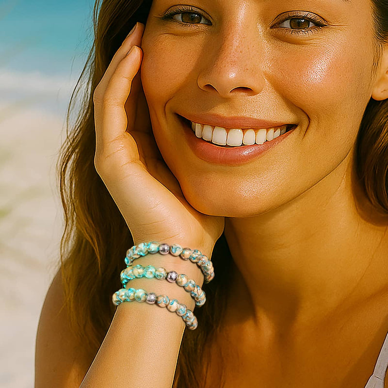 Seaglass Drift | Cerulean Sands | Firefly Glass Swirl Bracelet