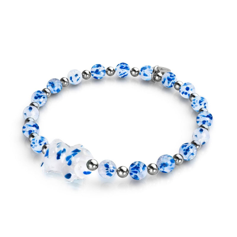Starlit Waves | Silver | Firefly Glass Bear Bracelet