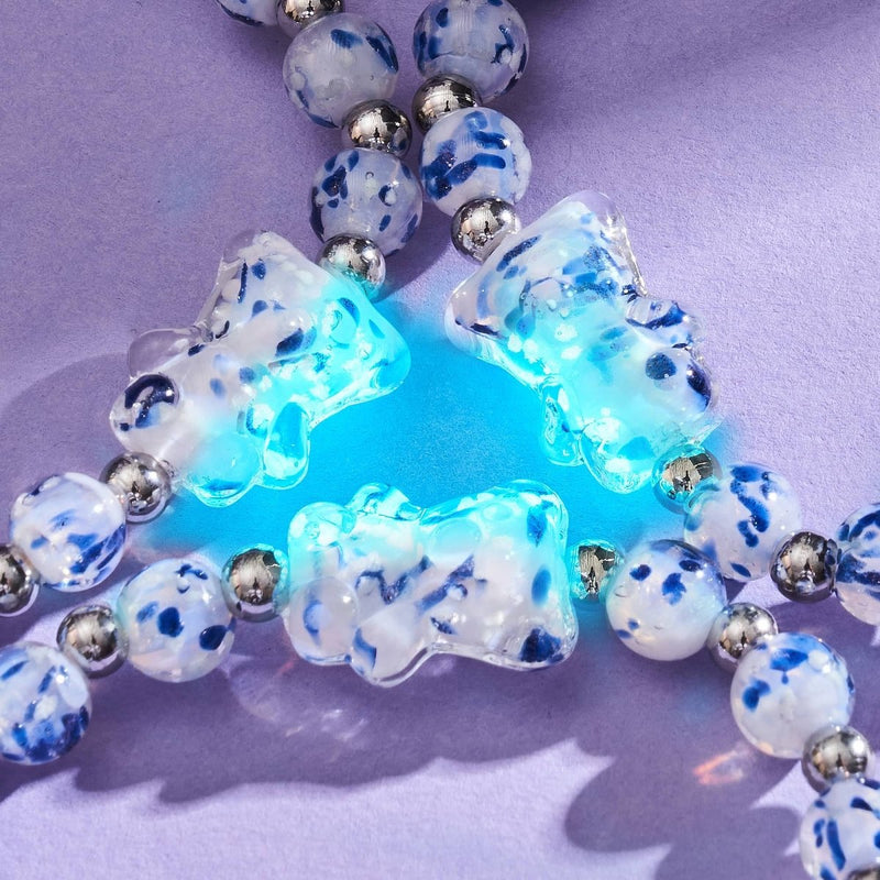 Starlit Waves | Silver | Firefly Glass Bear Bracelet