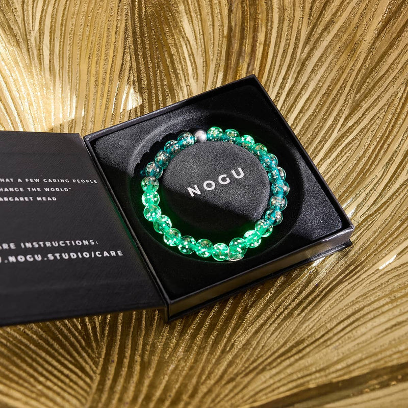 Teal | .925 Sterling Silver | Firefly Glass Bracelet