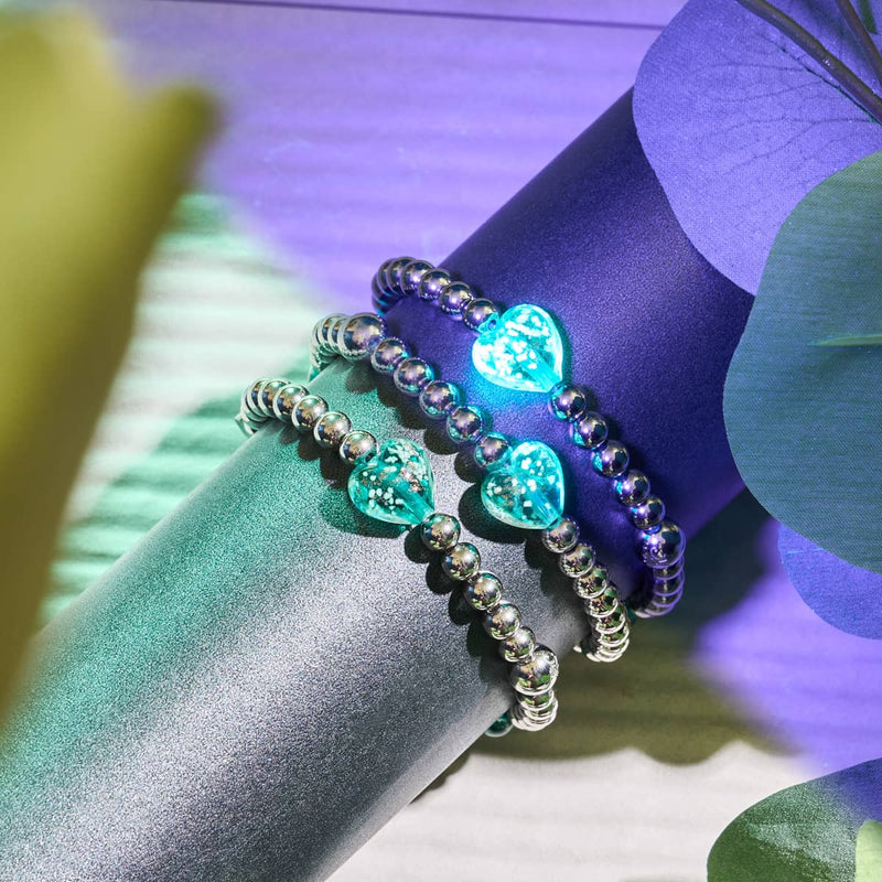 Teal | Firefly Glass Hearts Essence Bracelet