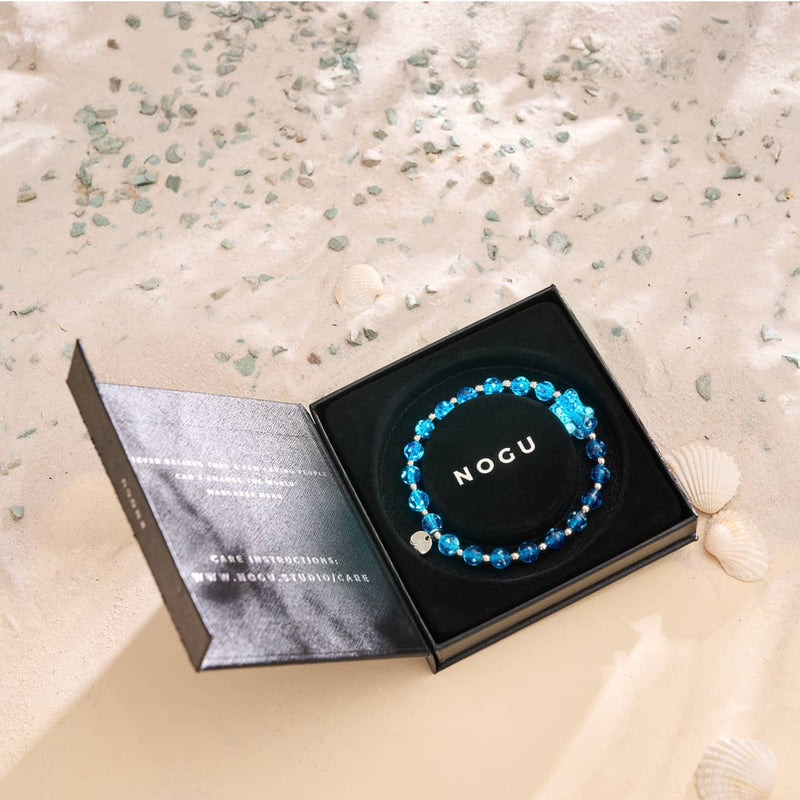 Topaz Flame | Silver | Firefly Glass Bear Bracelet