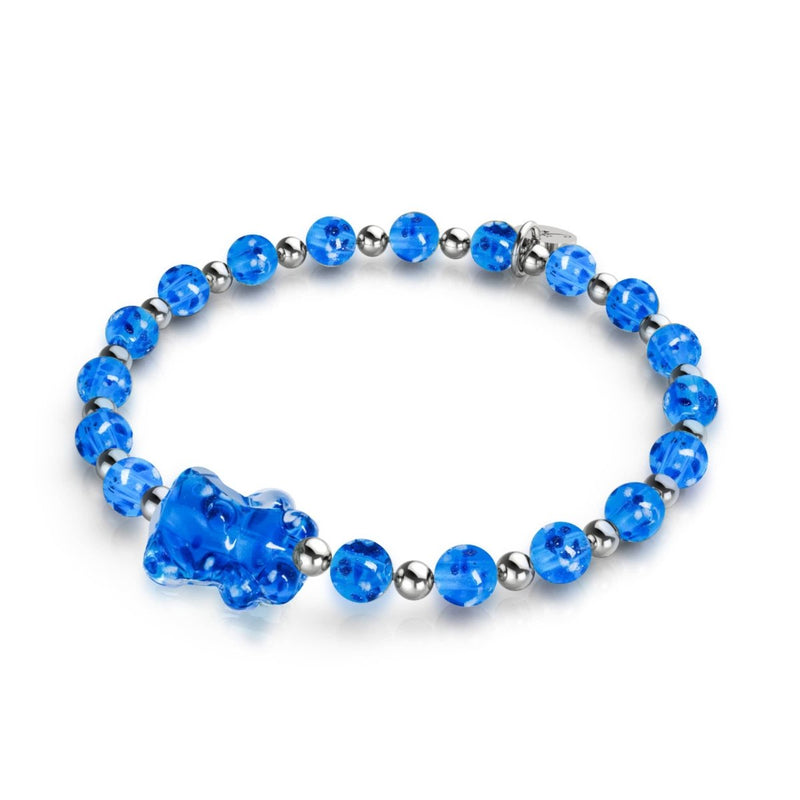 Topaz Flame | Silver | Firefly Glass Bear Bracelet