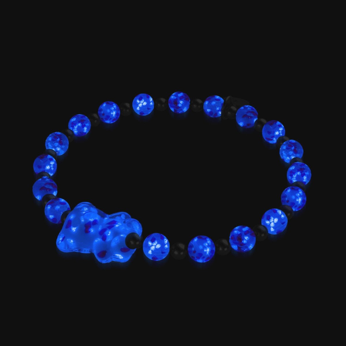 Topaz Flame | Silver | Firefly Glass Bear Bracelet