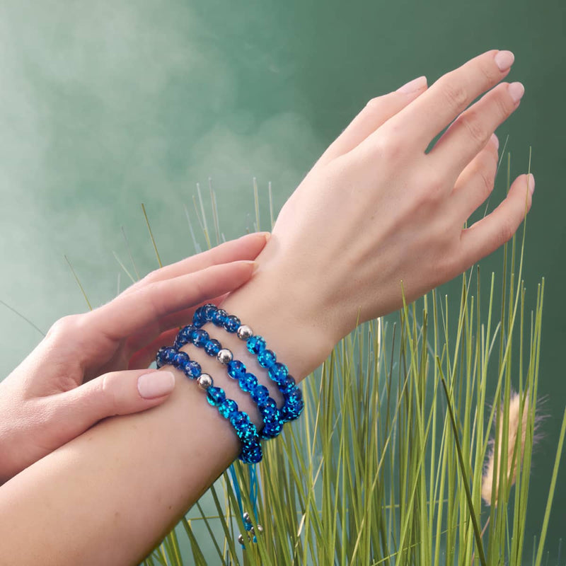 Topaz Flame | Silver | Firefly Glass Macrame Bracelet